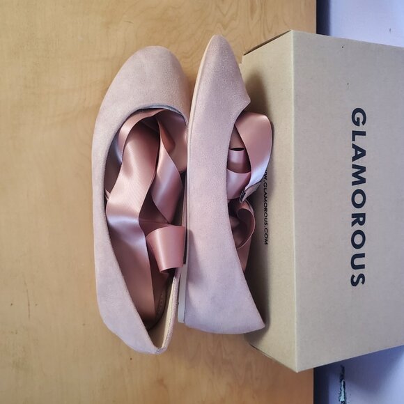 Women's size 8 Ballerina Flats by Glamorous in Pink/Nude - Picture 3 of 8